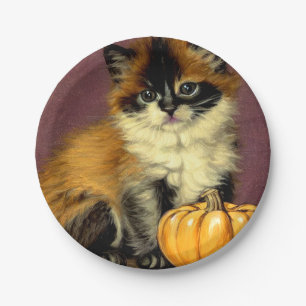 Vintage Ragdoll Halloween Cat Paper Plates