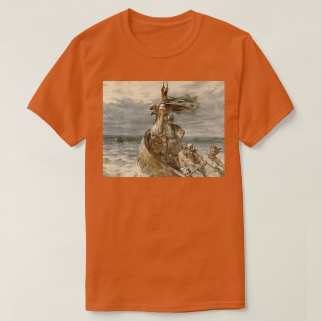 Vintage Raiding Vikings Painting 1873 T-Shirt (Design Front)