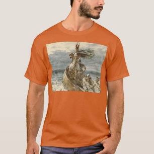 Vintage Raiding Vikings Painting 1873 T-Shirt