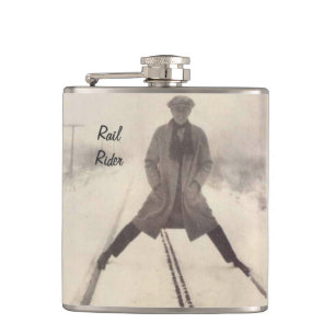 Vintage Rail Rider Railroad Track c 1920s Flask