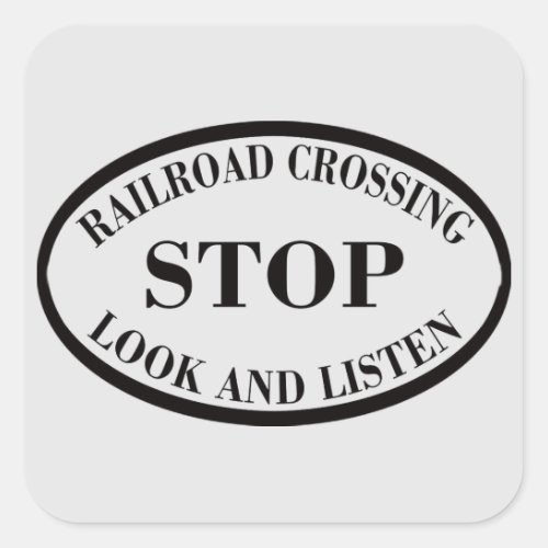 Vintage Railroad Crossing  Square Sticker