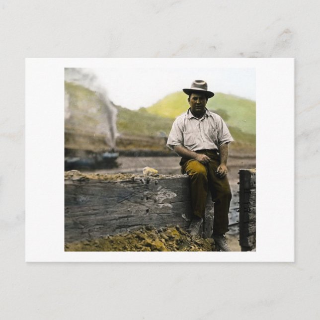 Vintage Railroad Hobo Postcard (Front)