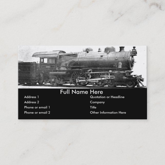 Vintage Railroad Photograph Bookmark Business Card (Front)