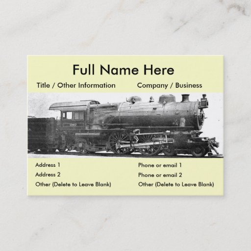 Customizable Vintage Railroad Photograph Bookmark Business Cards