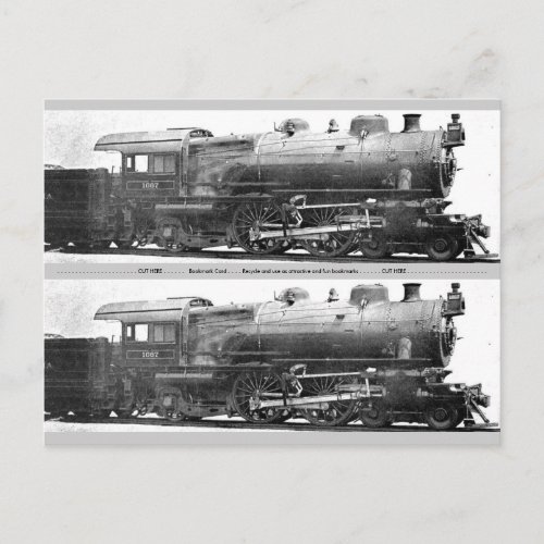 Vintage Railroad Photograph Bookmark Postcard
