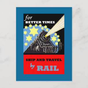 VINTAGE RAILROAD RAIL TRAVEL ADVERTISING POSTCARD