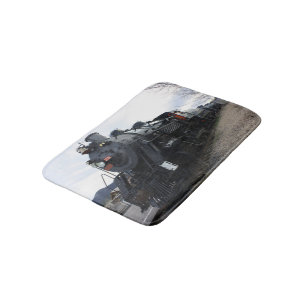Vintage Railroad Steam Train Bathroom Mat