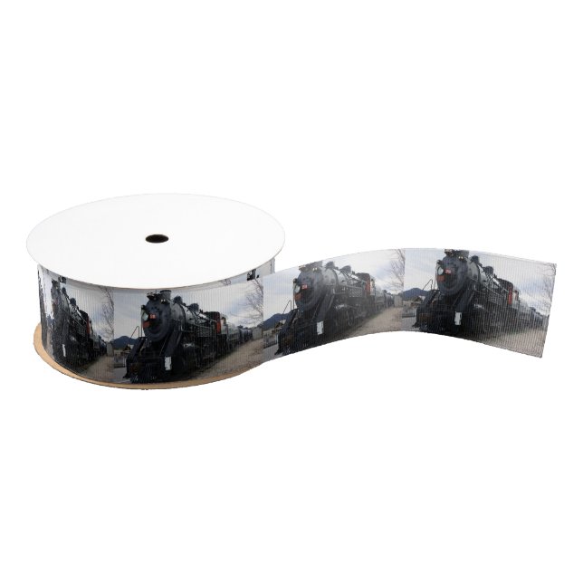 Vintage Railroad Steam Train Grosgrain Ribbon (Spool)