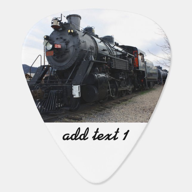 Vintage Railroad Steam Train Guitar Pick (Back)