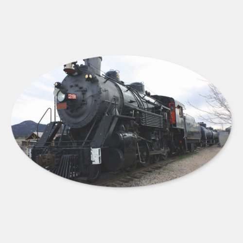 Vintage Railroad Steam Train Oval Sticker