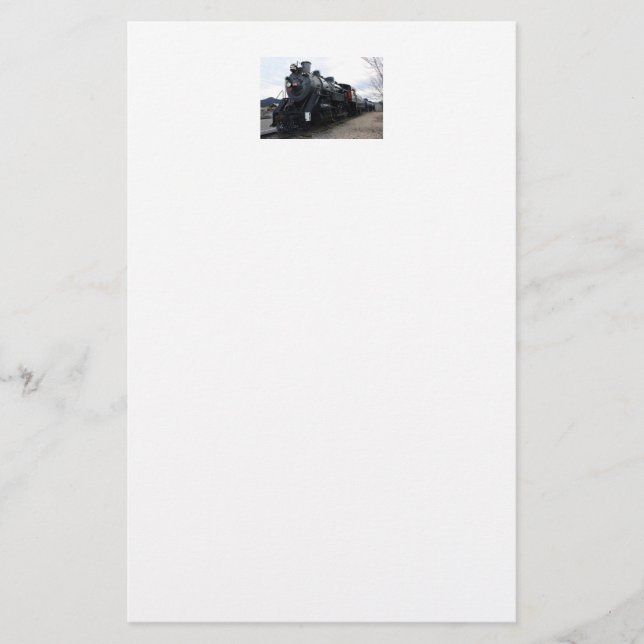 Vintage Railroad Steam Train Stationery (Front)