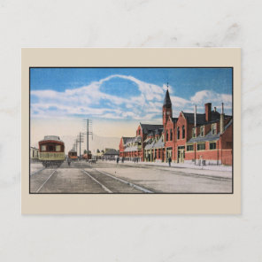 Vintage Railroad Union Station Ogden Utah Postcard