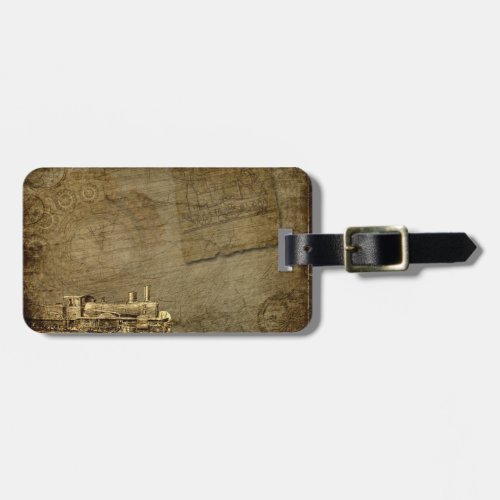 Vintage Railway Locomotive Luggage Tag