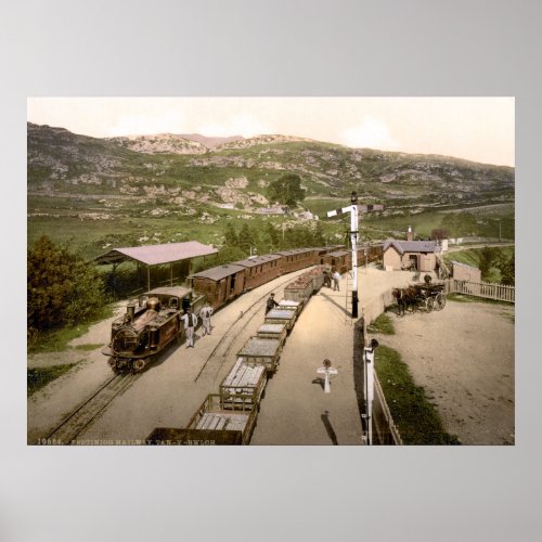 Vintage Railway Train Festiniog Wales 1895 Poster