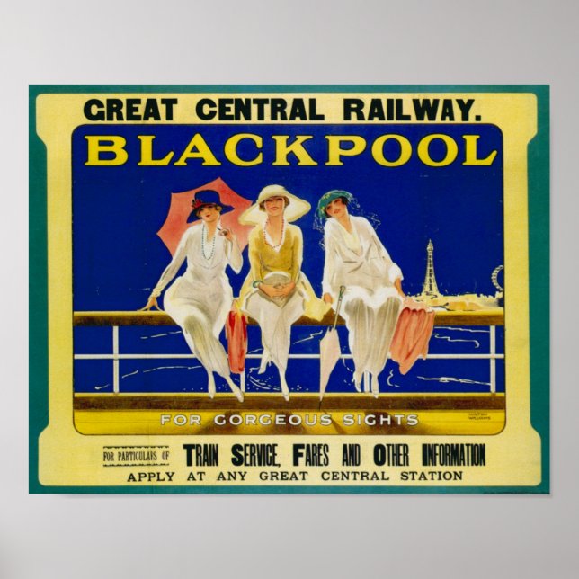 Vintage Railway Travel Poster Print (Front)