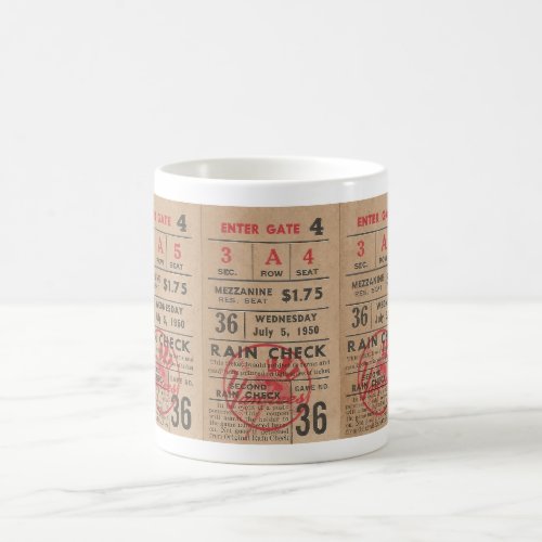 Vintage rain check ticket stubs New York Coffee Mug