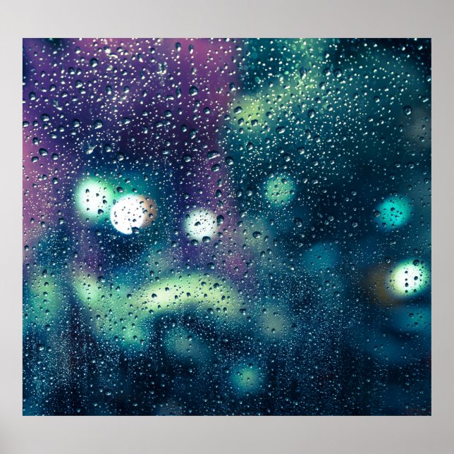 Vintage Rain Drops Window Effect Poster (Front)