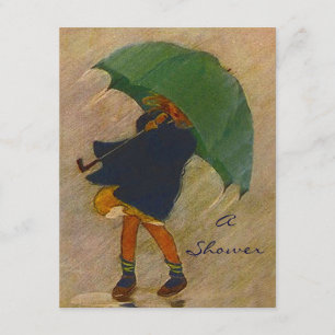 Vintage Rain Shower Party Announcement Invitation