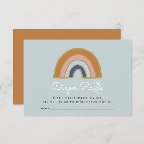 Vintage Rainbow Baby Shower Diaper Raffle Enclosure Card