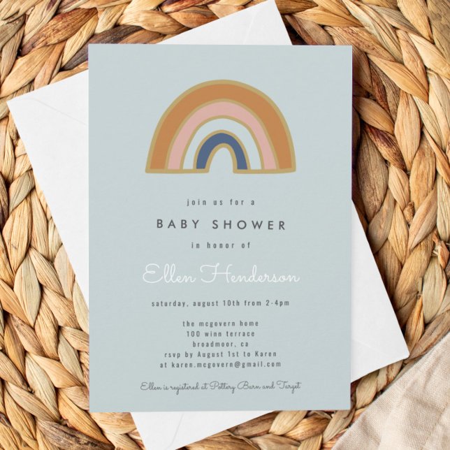 Vintage Rainbow Baby Shower Invitation