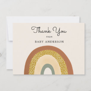 Vintage Rainbow Baby Shower Thank You Postcard