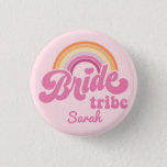 Vintage Rainbow Birde Tribe Badge Button<br><div class="desc">Vintage Rainbow Birde's Maid Badge Button
Vintage Bride To Be Bride's Maid BrideTribe</div>
