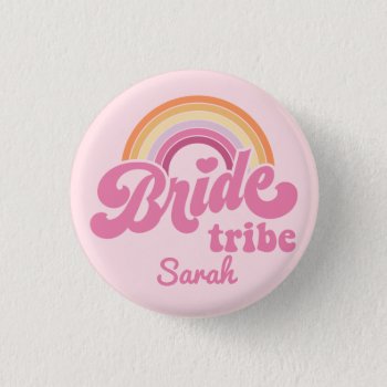 Vintage Rainbow Birde Tribe Badge Button by splendidsummer at Zazzle
