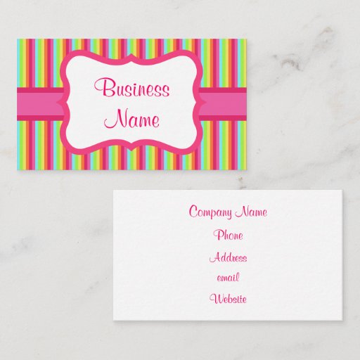 Customizable Vintage Rainbow Business Card