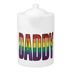 Vintage Rainbow Daddy Pride Typography T-Shirt_1 Teapot