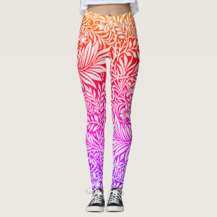Vintage Rainbow Floral Botanical Pattern Leggings