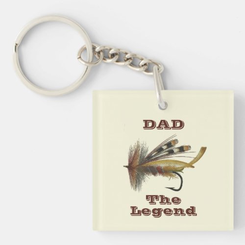 Vintage Rainbow Fly For The Fishing Legend Dad    Keychain