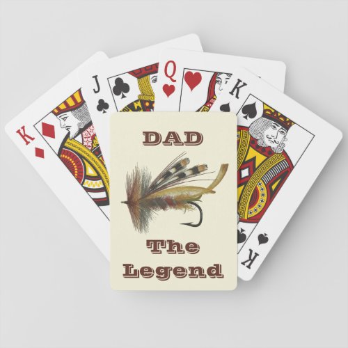 Vintage Rainbow Fly For The Fishing Legend Dad  Poker Cards