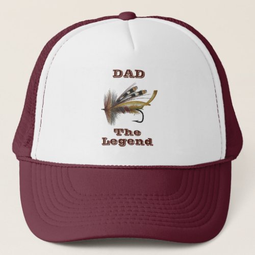 Vintage Rainbow Fly For The Fishing Legend Dad   Trucker Hat