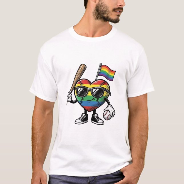 Vintage Rainbow Heart Baseball Pride Shirt Design_ (Front)
