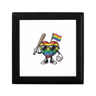 Vintage Rainbow Heart Baseball Pride Shirt Design_ Gift Box