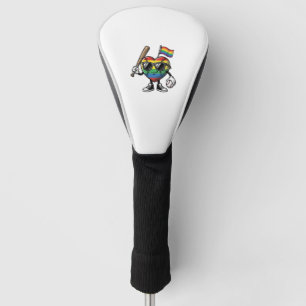 Vintage Rainbow Heart Baseball Pride Shirt Design_ Golf Head Cover