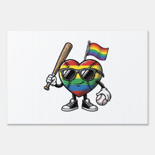 Vintage Rainbow Heart Baseball Pride Shirt Design_ Sign