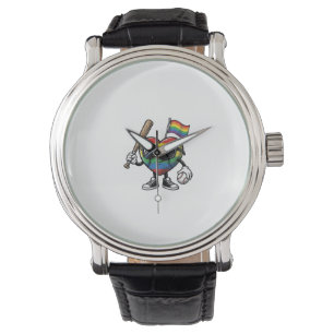 Vintage Rainbow Heart Baseball Pride Shirt Design_ Watch