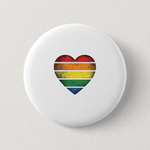 Vintage Rainbow Heart Pride Vector Shirt Design_1 Button