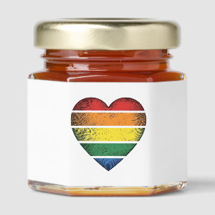 Vintage Rainbow Heart Pride Vector Shirt Design_1 Honey Jar Favors