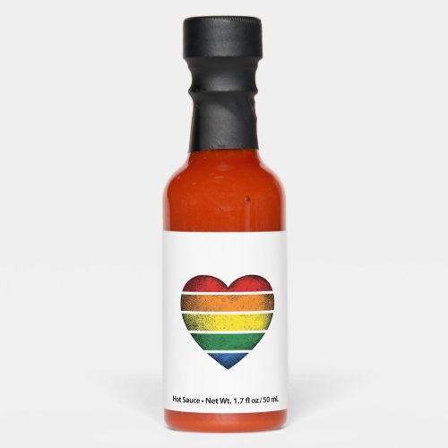 Vintage Rainbow Heart Pride Vector Shirt Design_1 Hot Sauces