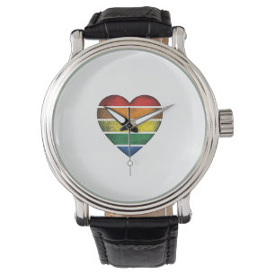 Vintage Rainbow Heart Pride Vector Shirt Design_1 Watch