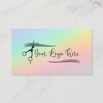 Vintage Rainbow Holographic Gradient Logo Business Card by annaleeblysse at Zazzle