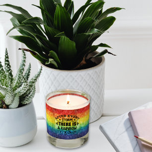 Vintage Rainbow Inspiring Quote Scented Jar Candle