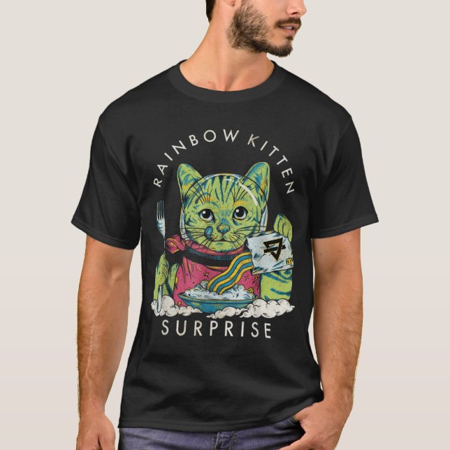 Vintage Rainbow Kitten Surprise T-Shirt (Front)