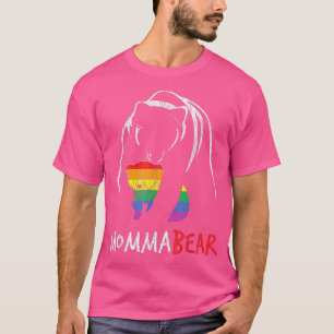 Vintage Rainbow Mama Bear Hug Love Support Parent  T-Shirt