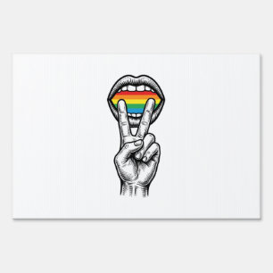 Vintage Rainbow Peace Hand Pride Vector Shirt_1 Sign