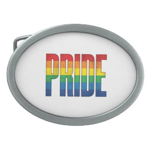 Vintage Rainbow Pride Typography Shirt Design_1 Belt Buckle