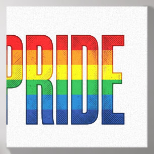 Vintage Rainbow Pride Typography Shirt Design_1 Canvas Photo Tile