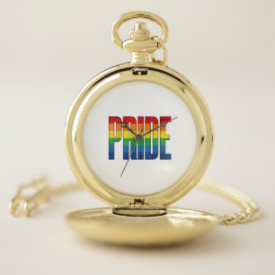 Vintage Rainbow Pride Typography Shirt Design_1 Pocket Watch